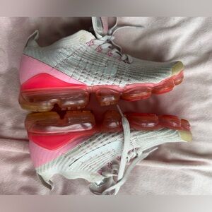 Nike Women's White and Pink VaporMax Athletic Shoes